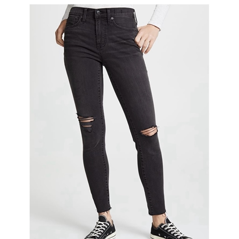 9” high rise skinny jeans